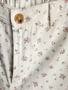 Floral Cottagecore Pants | Soft Cream Rose Print| Relaxed Vintage-Inspired